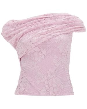 Self-Portrait Polyamide Top - Pink