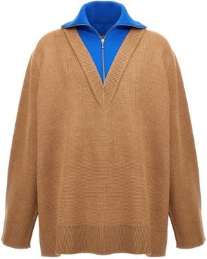 Jil Sander Halb Zip -Pullover - Orange