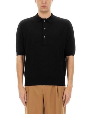Lardini Organic Cotton Polo Shirt - Black