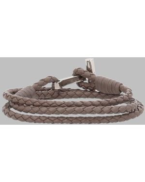 Tom Ford Bracelet Logo Leather Calf Bracelets - Gray