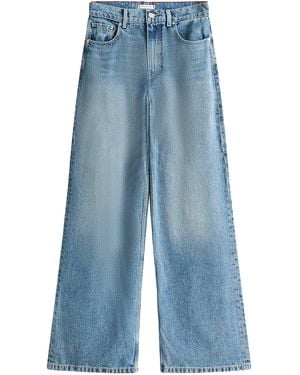Tommy Hilfiger Dnm Wool Wide Leg Hw Clothing - Blue