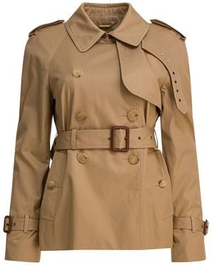 Chloé Short Cotton Gabardine Trench Coat - Brown