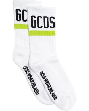Gcds Gerippte Socken mit Logo - Schwarz