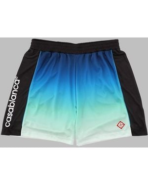 CASABLANCA Gradient Design Logo Polyester Football Shorts - Blue