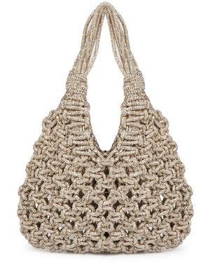 HIBOURAMA Mini Handbag With Chic Accents - Natural