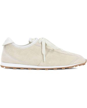 Jacquemus Baskets Les Tennis En Cuir Et Suède À Effet Crocodile - Blanc