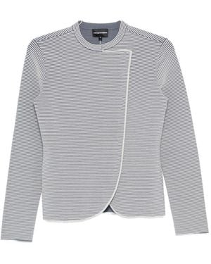 Emporio Armani Striped Blazer Jacket - Grey