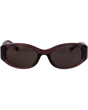 Balenciaga Occhiali Da Sole Ovali Bb0369 Sk 004 - Marrone