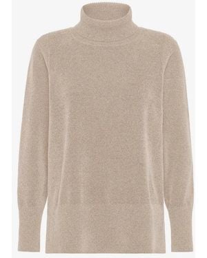 Rrd Velvet Vent Turtleneck Wom Knit - Bianco