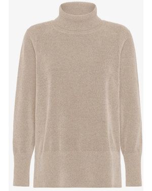 Rrd Velvet Entlüftung Rollkragenpullover WOM -Strick - Weiß