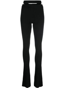 ANDREADAMO Andreadamo Ribbed Knit Flare Trousers - Black