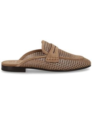 Brunello Cucinelli Mule "Sparkling Net" - Brown