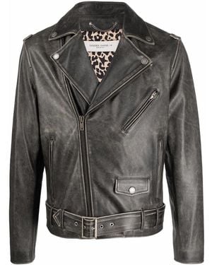 Golden Goose Distressed Bull Lederjacke - Grau