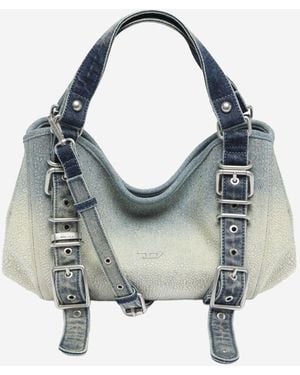 DIESEL "D One" Baumwoll-Denim-Handtasche - Blau