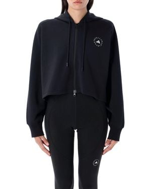 adidas By Stella McCartney Adidas By Stella Mccartney Adidas By Stella Mccartney Cropped Zip-Up Hoodie - Blue