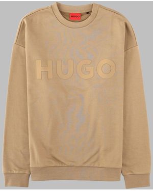 HUGO Graphic Crewneck Sweatshirt - Natural