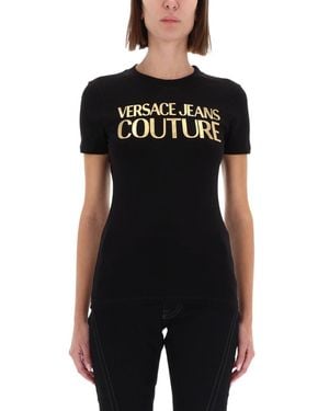 Versace Jeans Couture T-Shirt With Logo - Black