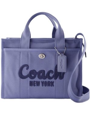 COACH Blaue Baumwoll-Cargo-Tasche Mit Griffen