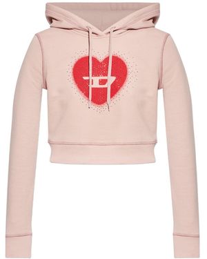 DIESEL Heart Cotton Hoodie - Pink