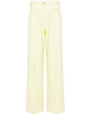 forte_forte Vicose Cotton Chic Twill 5 Pockets Trousers Clothing - Yellow