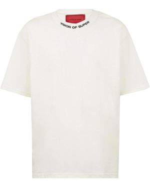 Vision Of Super T Shirt Ruined Skull Print Bianca - White