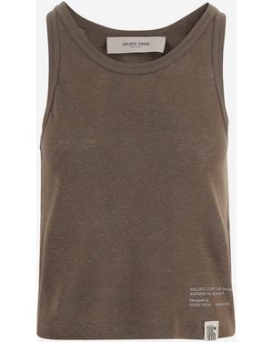 Golden Goose Linen Tank Top - Brown