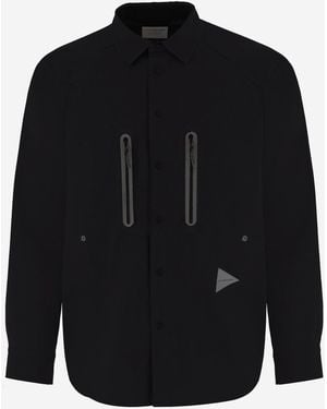 and wander Nylon Shirt With Back Panel - Blue