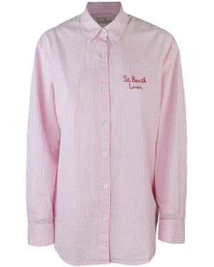 Mc2 Saint Barth Camicia Brigitte A Righe Rosa - Pink