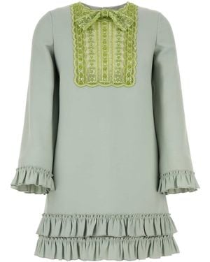 Valentino Garavani Mint Wool Blend Mini Dress - Green
