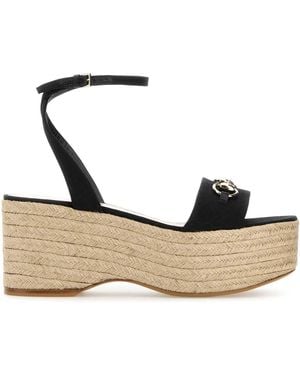 Gucci Original Gg Fabric Wedges - Black