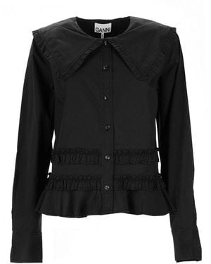 Ganni Regular Solid Shirt - Black