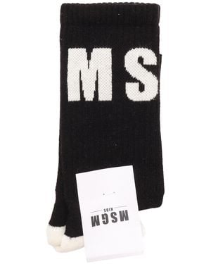 MSGM Socks Nero- 90 Cotton Nylon Elastane - Black