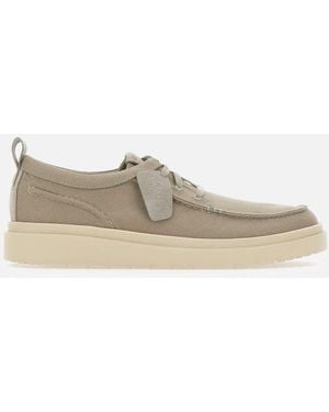 Clarks Polden Moc Taupe Lace Up Shoes - Grey