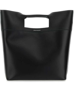 McQueen The Square Bow Leather Handbag - Black