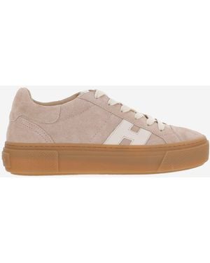 Hogan Suede Sneakers With Logo - Brown