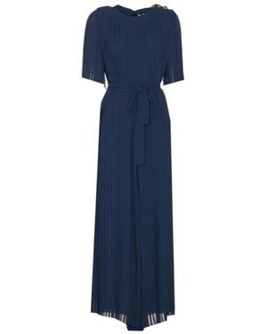 Twinset Twin Set Georgette Crepe Jumpsuit - Blue
