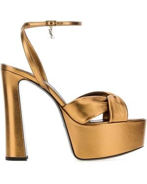 Saint Laurent Franciane 85Mm Court Shoes - Metallic