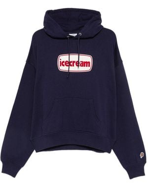 ICECREAM Logo Cotton Hoodie - Blue