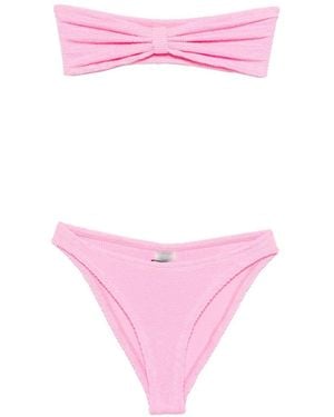 Hunza G Schulterfreier Bikini - Pink