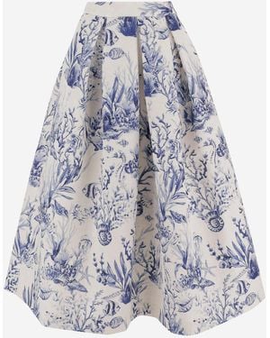 Lunatica Milano Ausgestellter Rock von mit Fantasy-Print - Blau