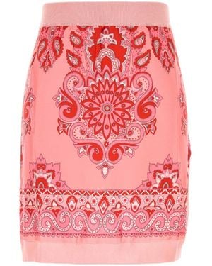 Etro Cotton Blend Mini Skirt - Red