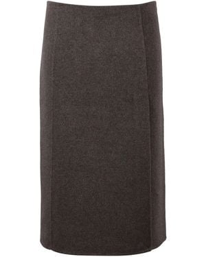 P.A.R.O.S.H. Straight Tailored Front Slit Mini Skirt - Black