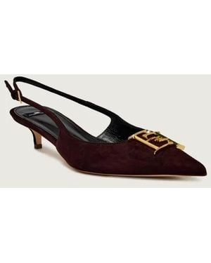 Elisabetta Franchi Suede Slingback - Brown