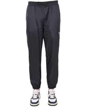 MSGM Casual Jogging Trousers With Elastic Waistband And Side Logo - Blue