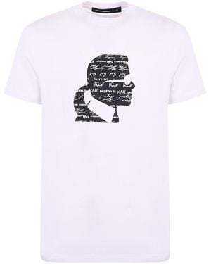 Karl Lagerfeld Stretch Cotton T Shirt - White