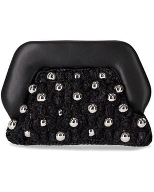 THEMOIRÈ Gea Straw Beads Clutch Bag - Black