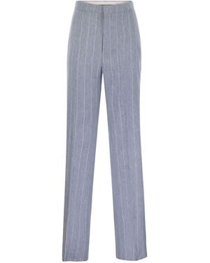 Tagliatore Pinstripe Trousers - Blue