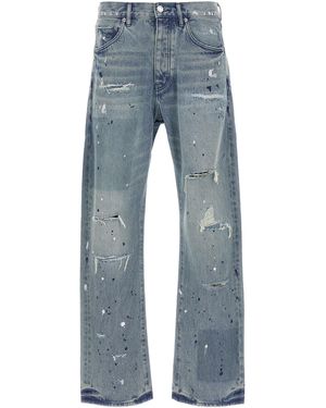 Purple Lila Patch repariert Folienjeans - Blau