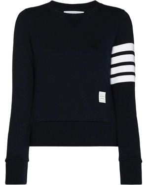 Thom Browne 4 bar de algodón de algodón sudadera - Negro