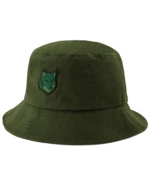 Maison Kitsuné BOLD FOX Head Eimer Hut Baumwollgrün